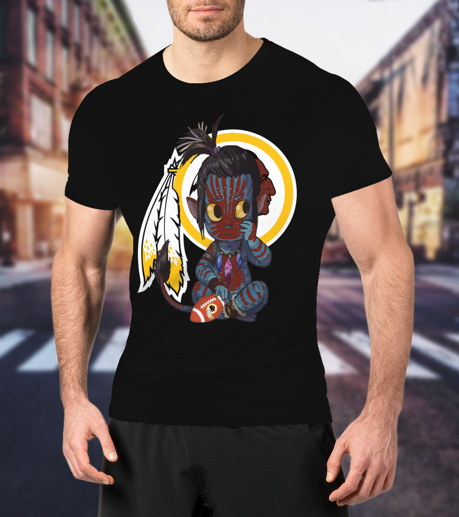 Avatar Redskins Football Character With Feathers And Face Paint T-Shirt