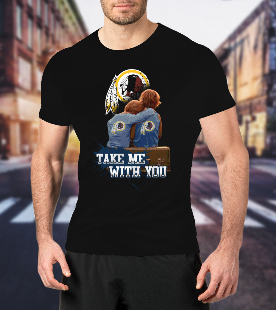 Redskins Take Me With You Feather Symbol Iconic Emblem Hugging Children T-Shirt