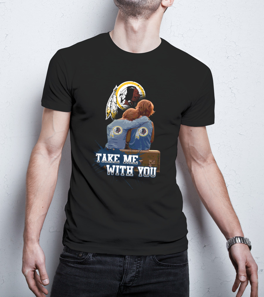 Redskins Take Me With You Feather Symbol Iconic Emblem Hugging Children T-Shirt