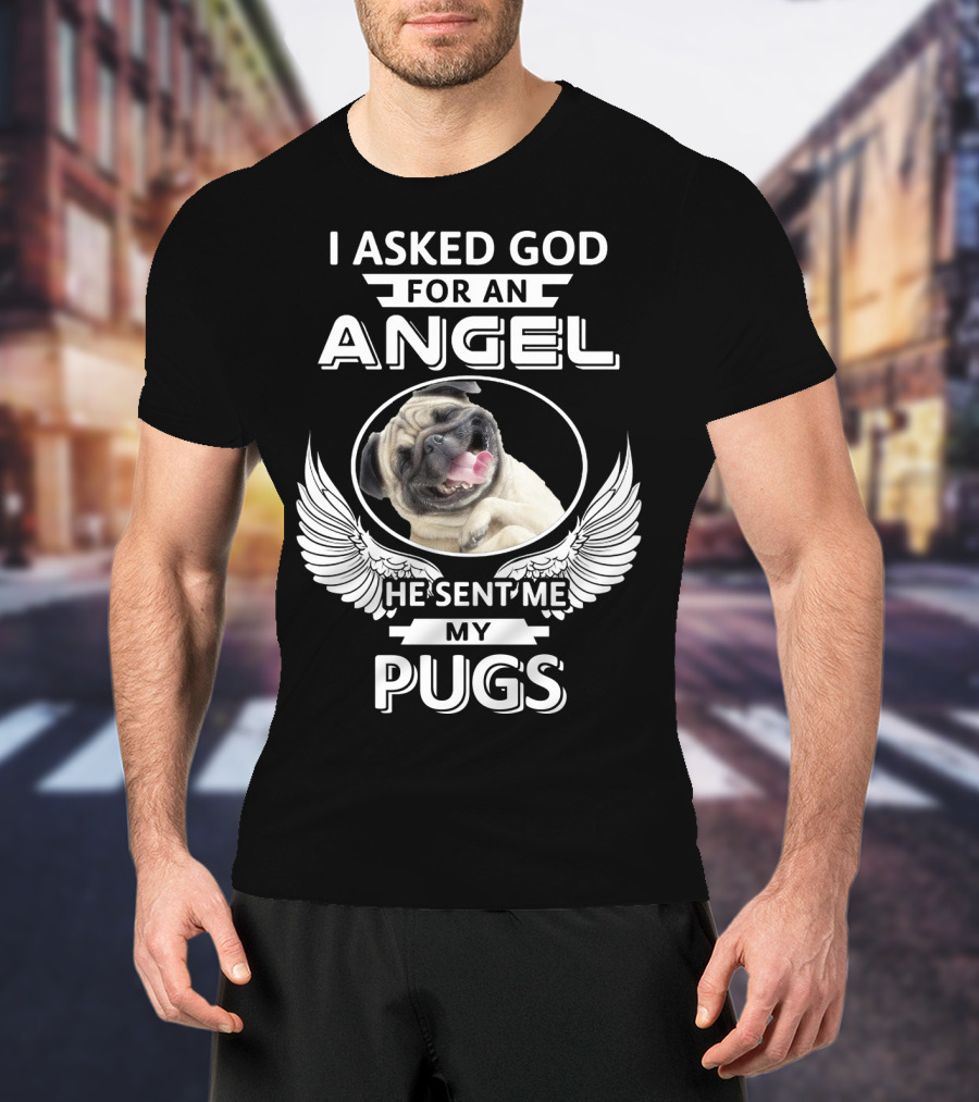 I Asked God For An Angel He Sent Me My Pugs T-Shirt
