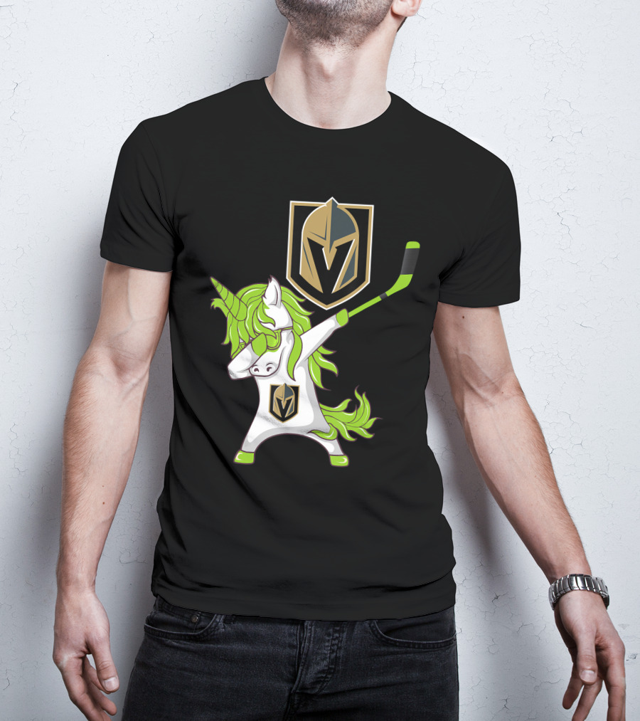 St Patrick Day Dabbing Unicorn Vegas Golden Knights Hockey T-Shirt