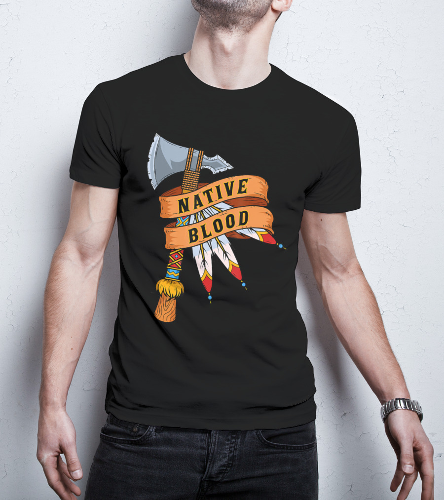 Native Blood Tribal Tomahawk Pride T-Shirt