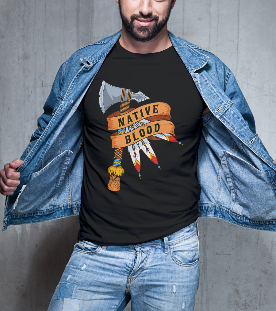 Native Blood Tribal Tomahawk Pride T-Shirt