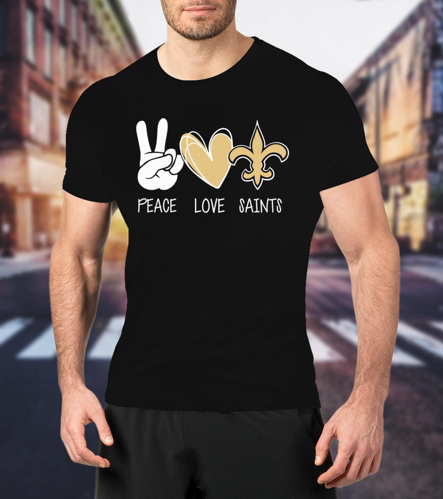 Peace Love Saints Hippie New Orleans Mardi Gras T-Shirt