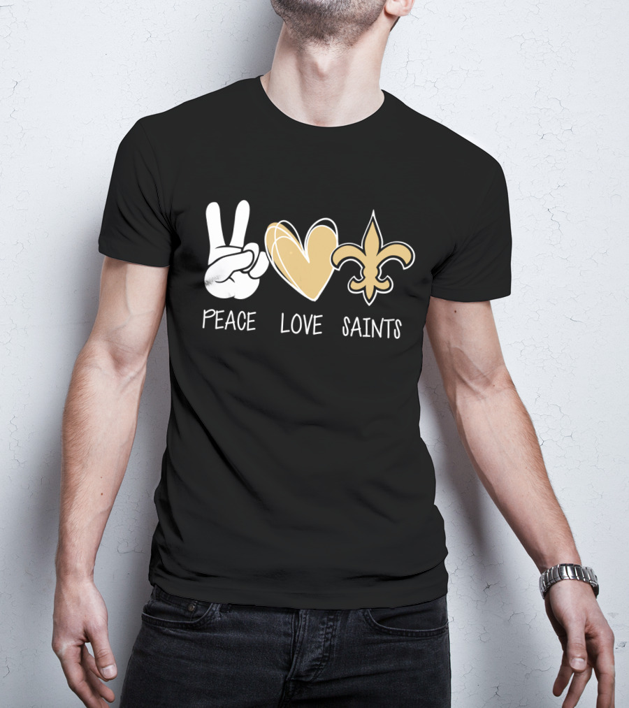 Peace Love Saints Hippie New Orleans Mardi Gras T-Shirt