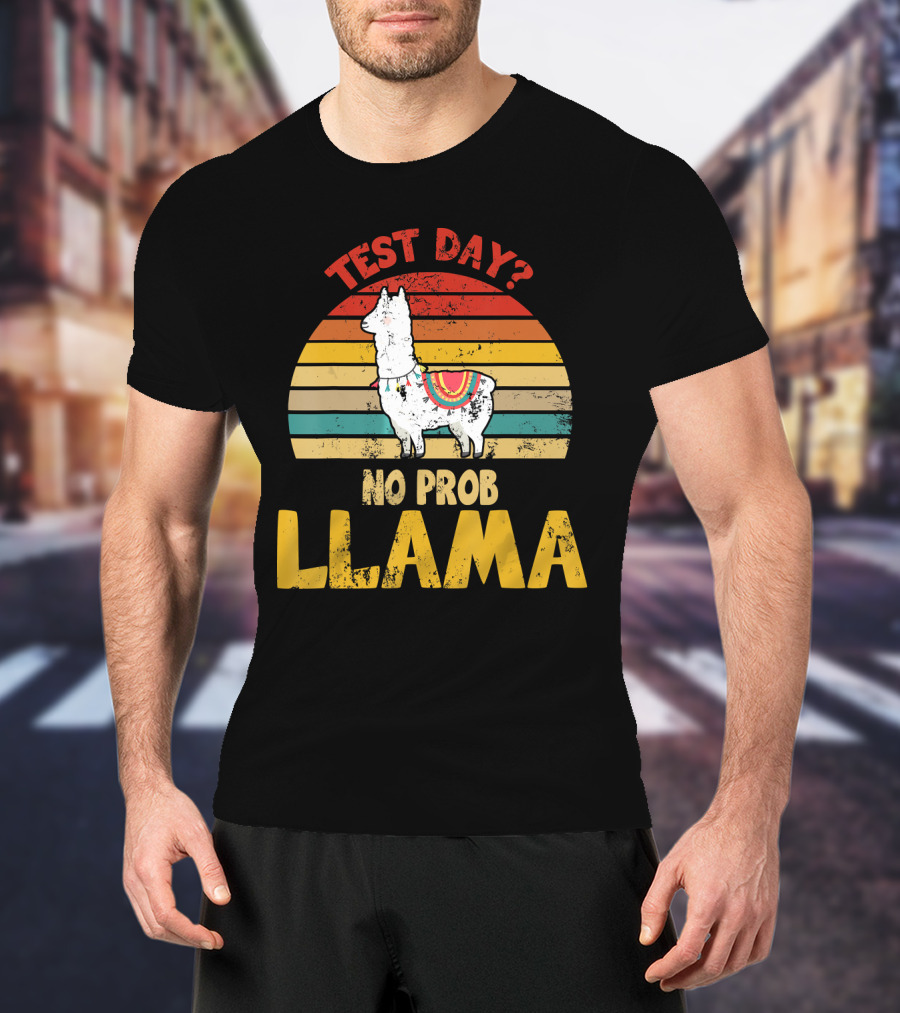 Vintage Test Day? No Prob Llama Retro Teacher T-Shirt