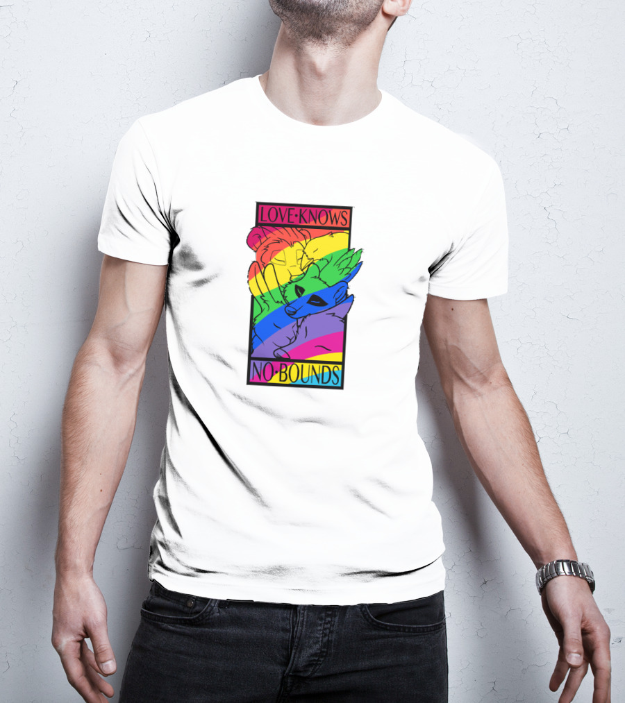 Love Knows No Bounds Rainbow Animal Embrace T-Shirt