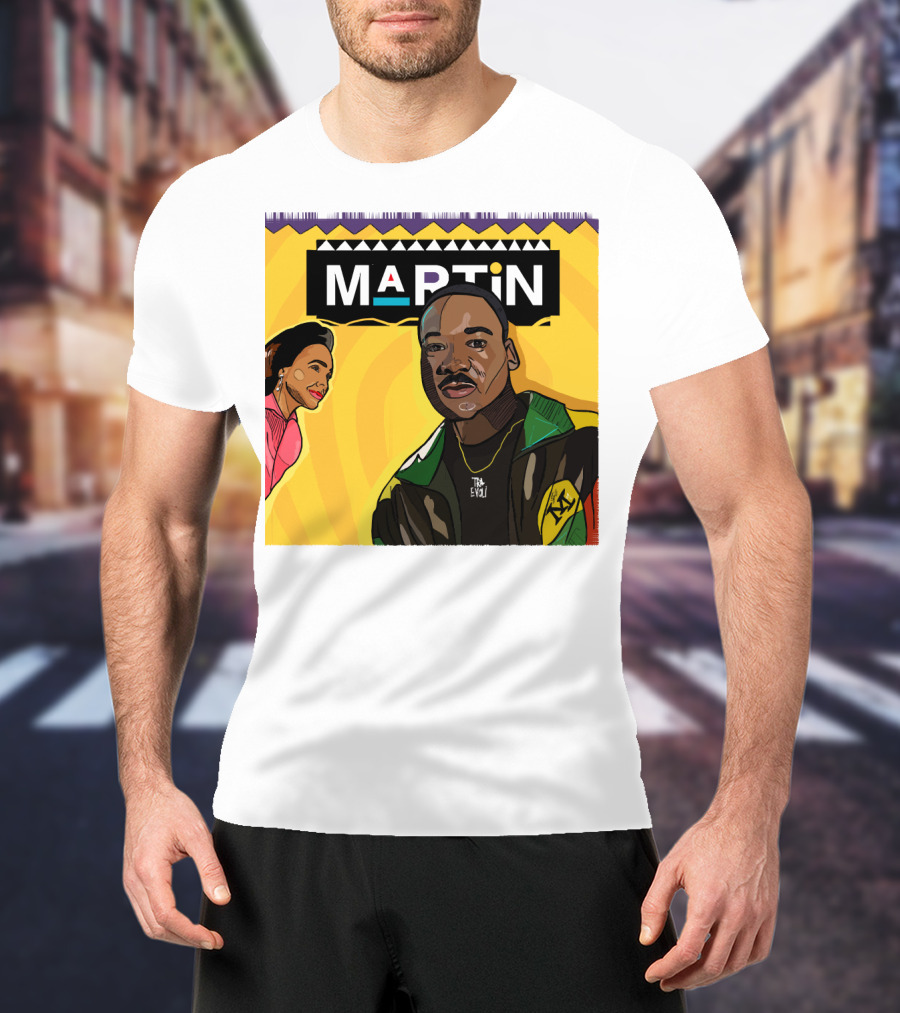 Wassup Like Martin Tribute Yellow Art With Icons T-Shirt