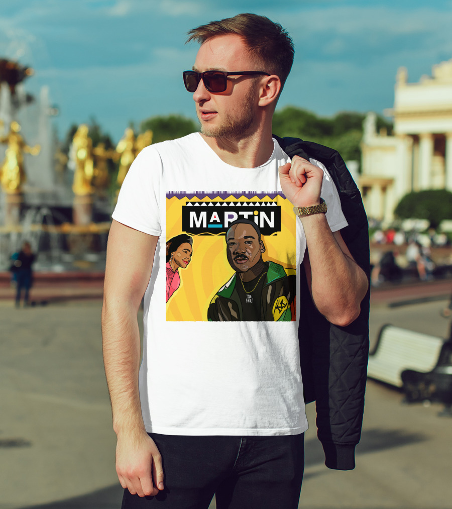 Wassup Like Martin Tribute Yellow Art With Icons T-Shirt