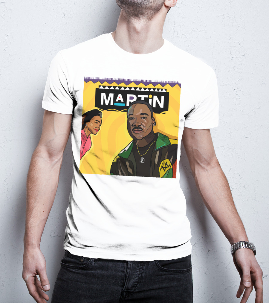 Wassup Like Martin Tribute Yellow Art With Icons T-Shirt
