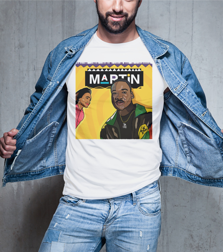 Wassup Like Martin Tribute Yellow Art With Icons T-Shirt
