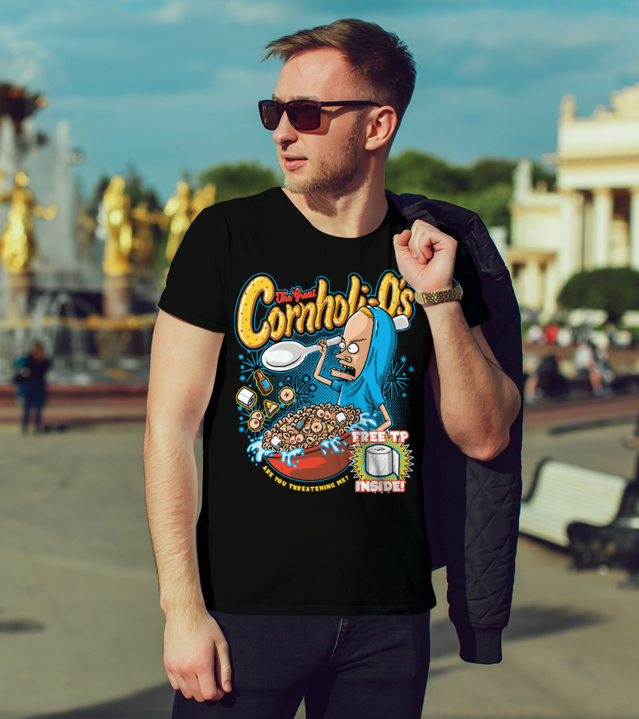 The Great Cornholio's Are You Threatening Me Free TP Inside T-Shirt