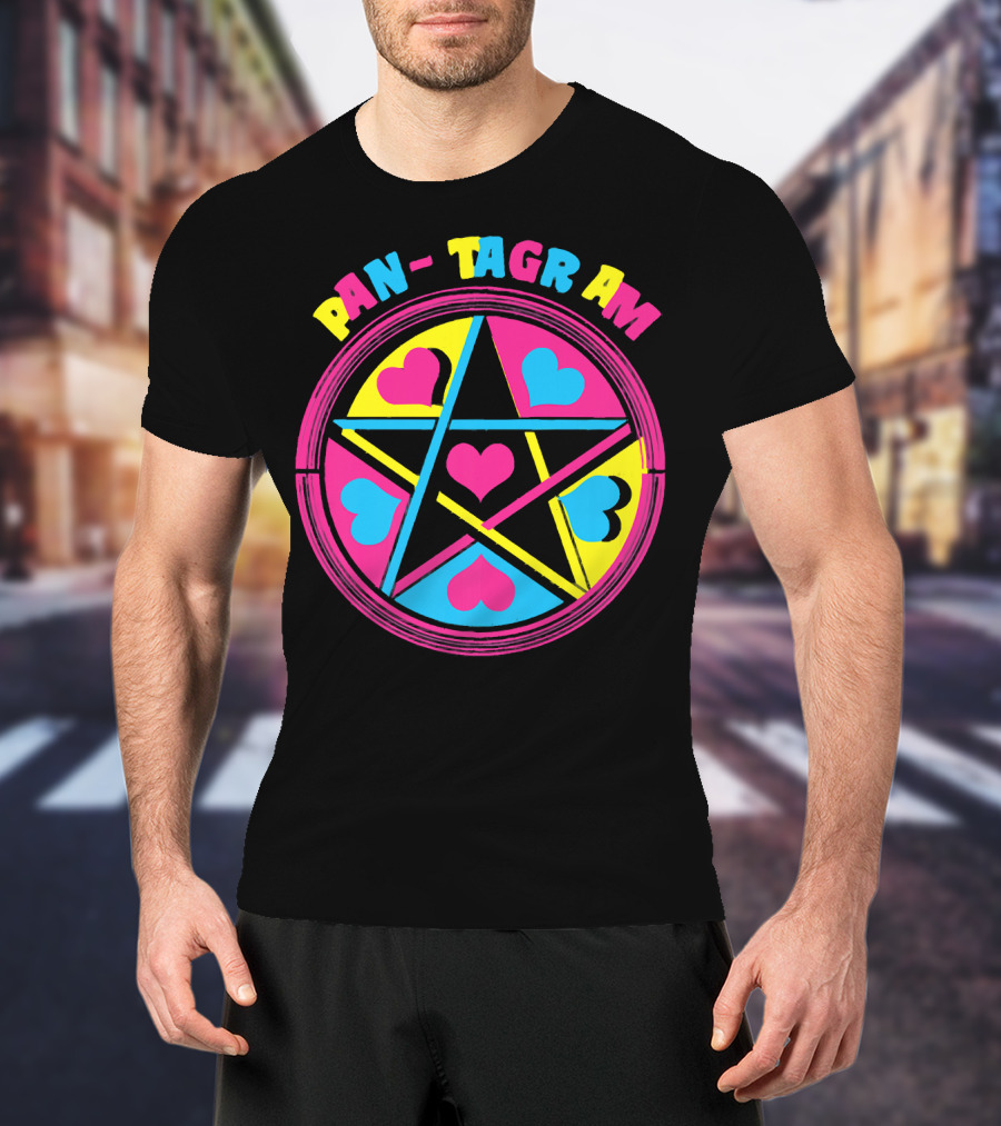 PAN-TAGRAM Hearts And Pentagram Retro T-Shirt