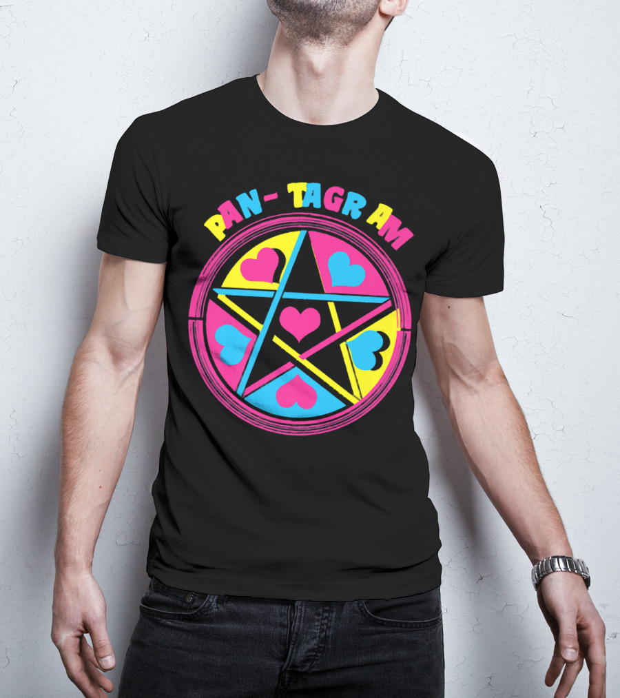 PAN-TAGRAM Hearts And Pentagram Retro T-Shirt
