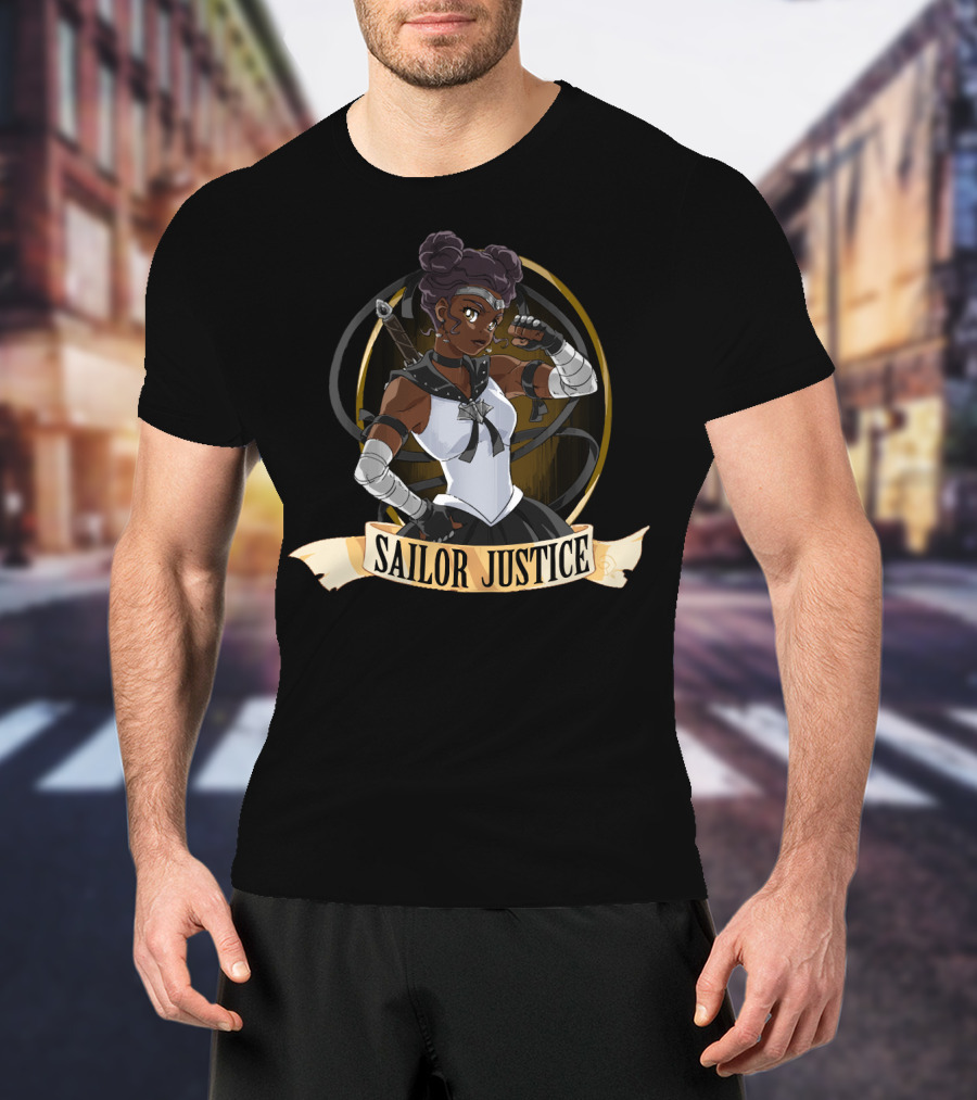 Sailor Justice Warrior With Sword And Fighting Stance T-Shirt