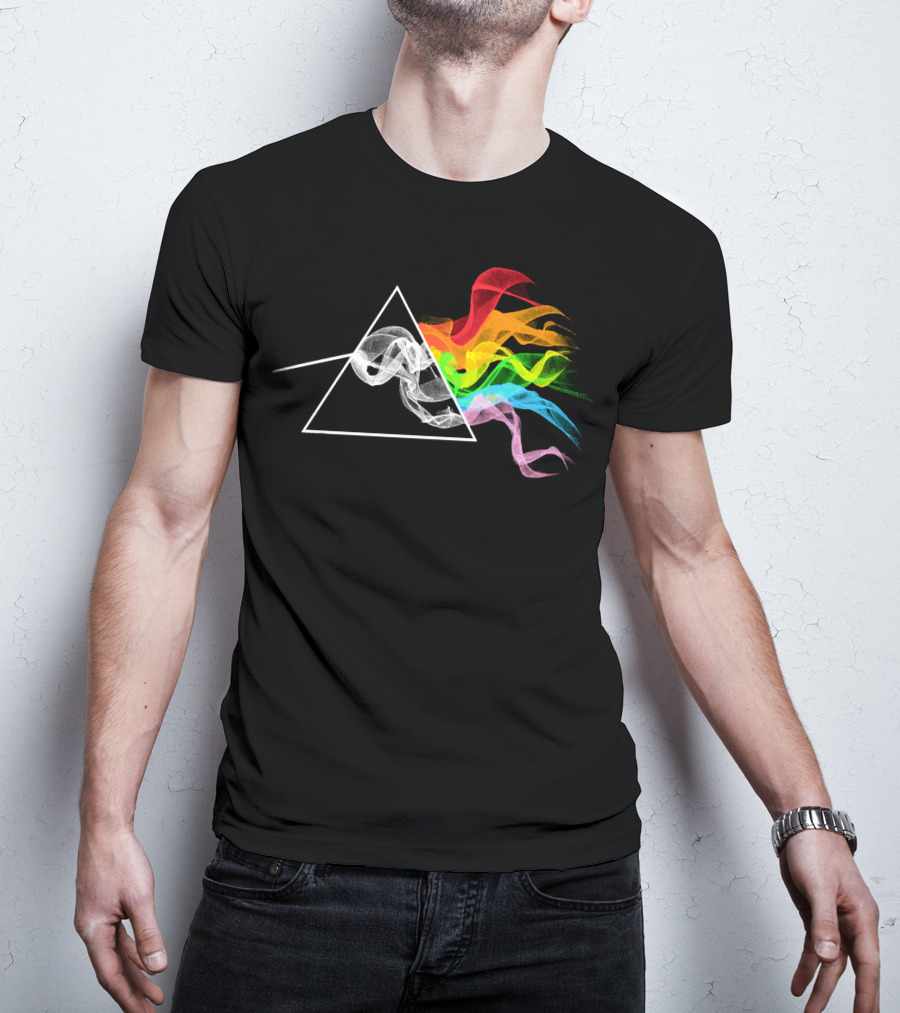 Smoking Dark Side Of The Moon Prism Rainbow Smoke T-Shirt