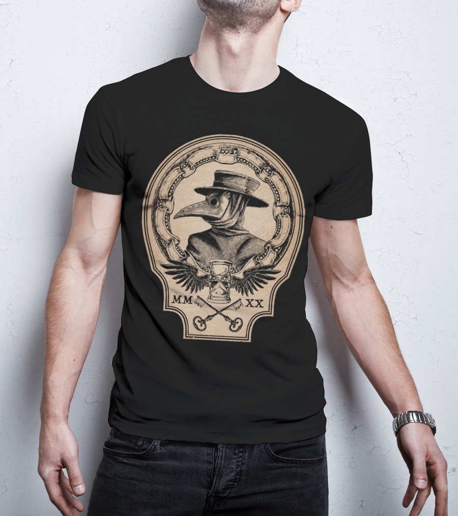 MMXX Plague Doctor Hourglass And Wings Vintage T-Shirt