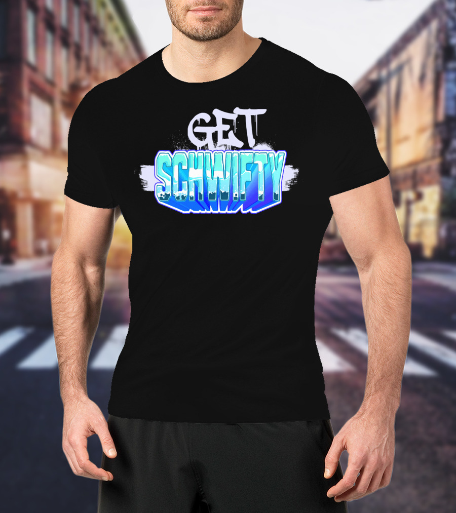 Get Schwifty Ice Block Urban Style Frozen Graffiti Look T-Shirt
