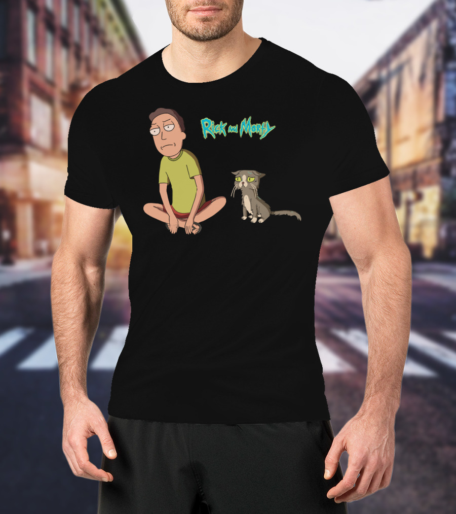 Rick And Morty Jerry And The Talking Cat T-Shirt
