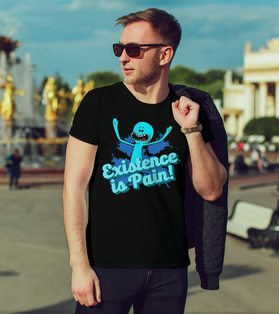 Mr. Meeseeks Existence Is Pain Blue Paint T-Shirt