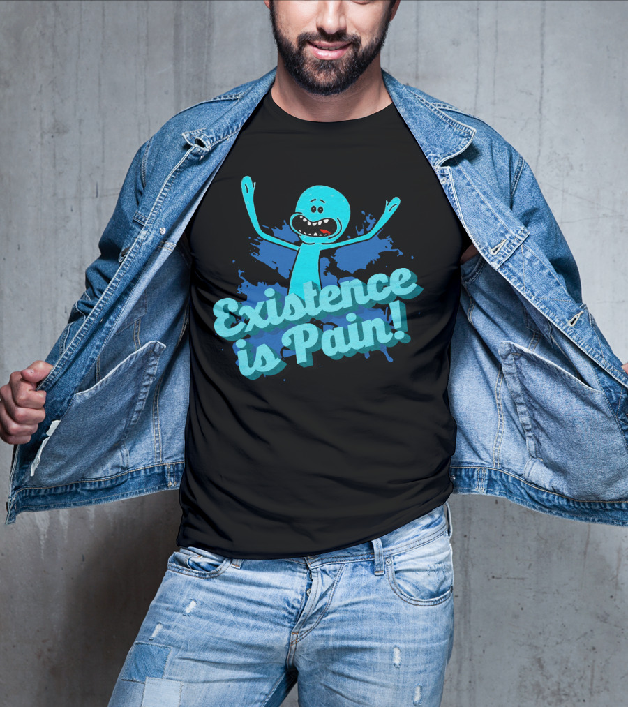 Mr. Meeseeks Existence Is Pain Blue Paint T-Shirt