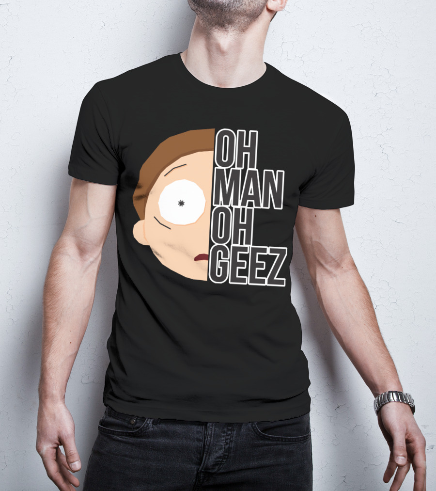 Oh Man Oh Geez Morty Split Face T-Shirt