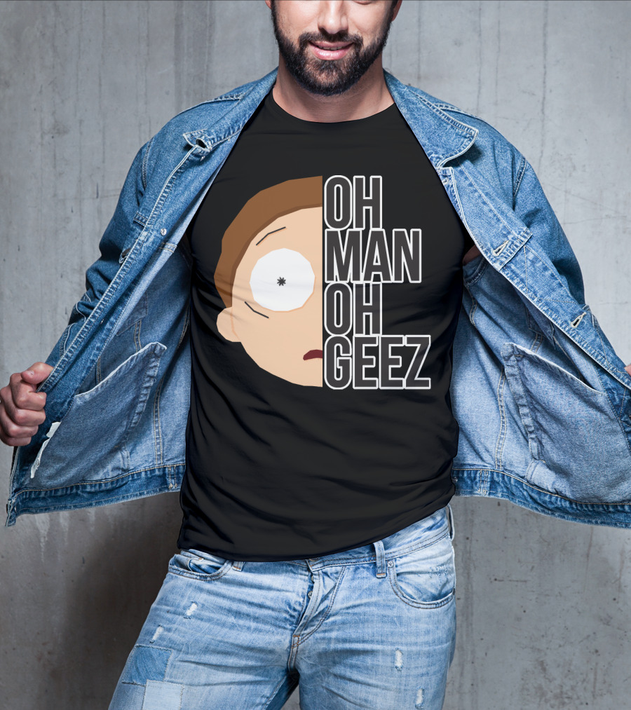 Oh Man Oh Geez Morty Split Face T-Shirt