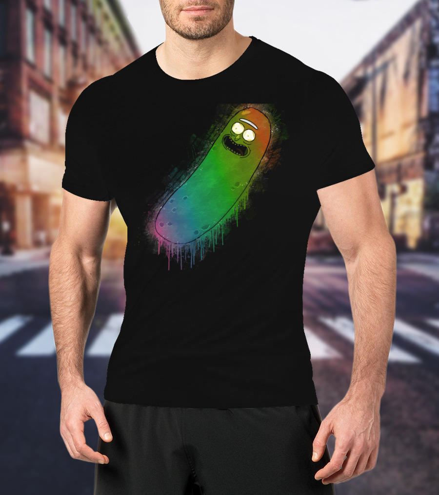 Pickle Rick Rainbow Drip Street T-Shirt