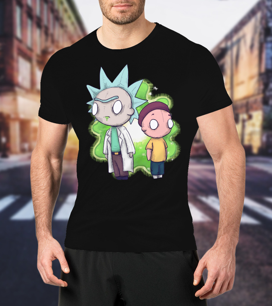 Plushie Rick And Morty Portal Background T-Shirt