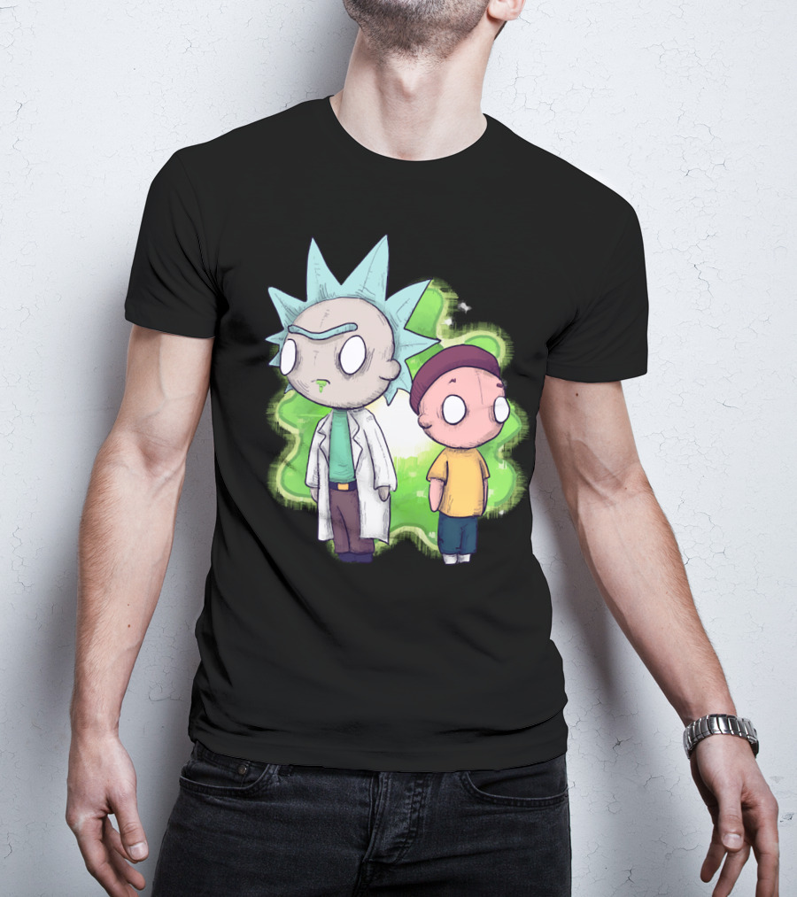 Plushie Rick And Morty Portal Background T-Shirt