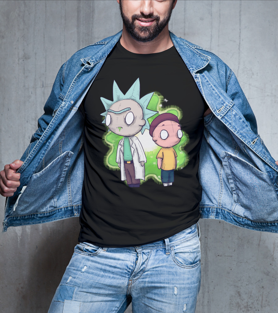Plushie Rick And Morty Portal Background T-Shirt