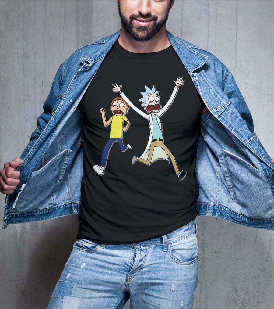 Rick And Morty Panic Running Animation T-Shirt