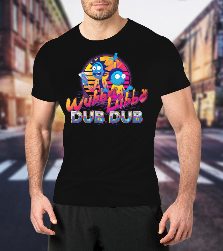 Wubba Lubba Dub Dub Retro Rick And Morty Outrun T-Shirt