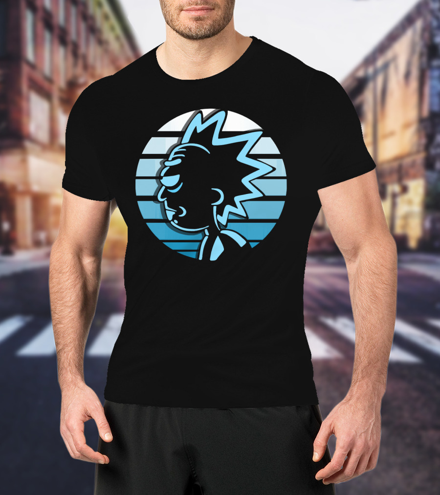 Rick Sanchez Profile Neon Stripes T-Shirt