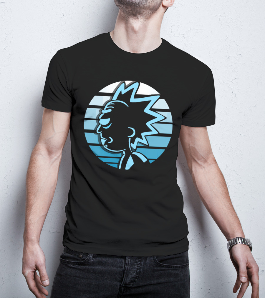 Rick Sanchez Profile Neon Stripes T-Shirt