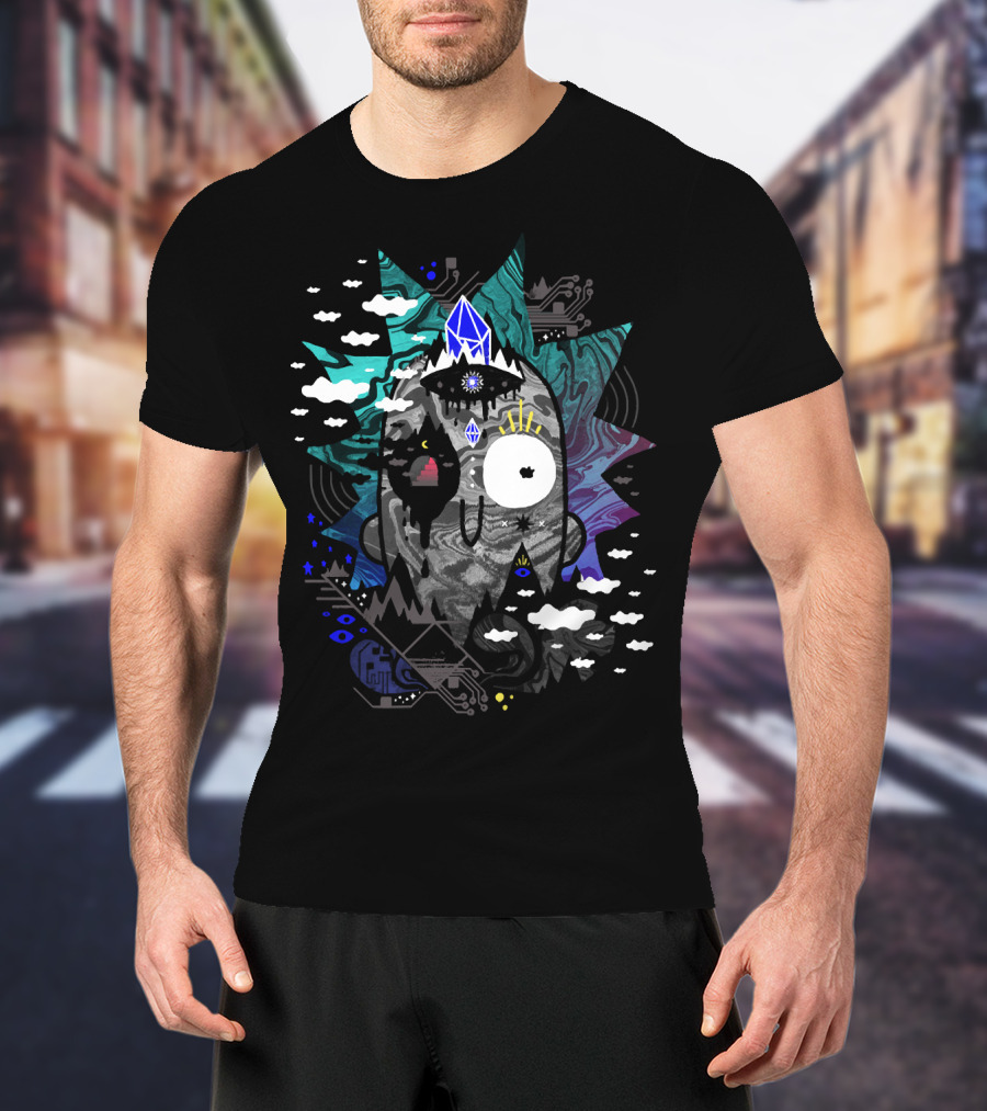 Rick Wrecked Trippy Psychedelic Crystal Vision T-Shirt