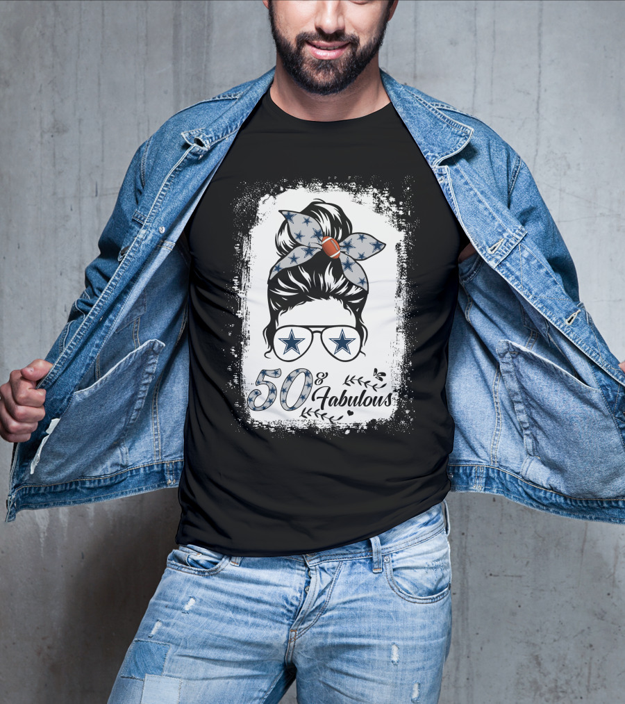 50 And Fabulous Football Stars Birthday T-Shirt