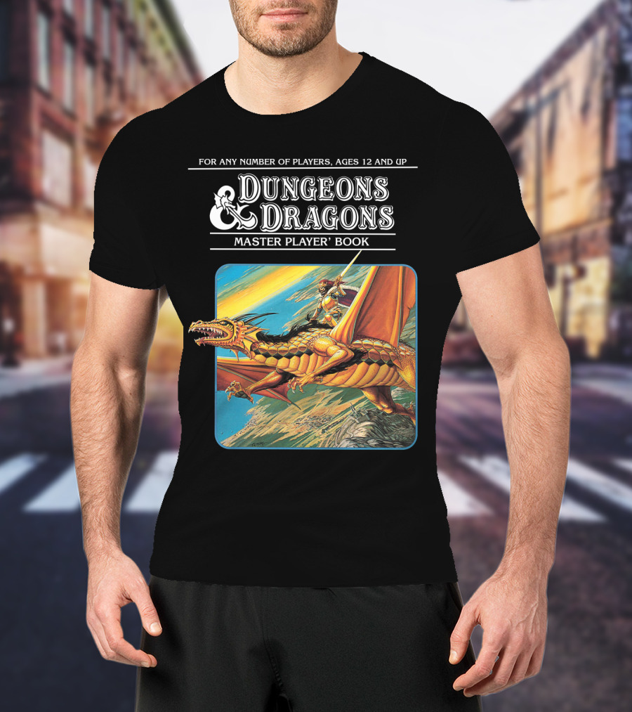 Dungeons And Dragons Master Player Book Vintage Dragon Rider Adventure T-Shirt