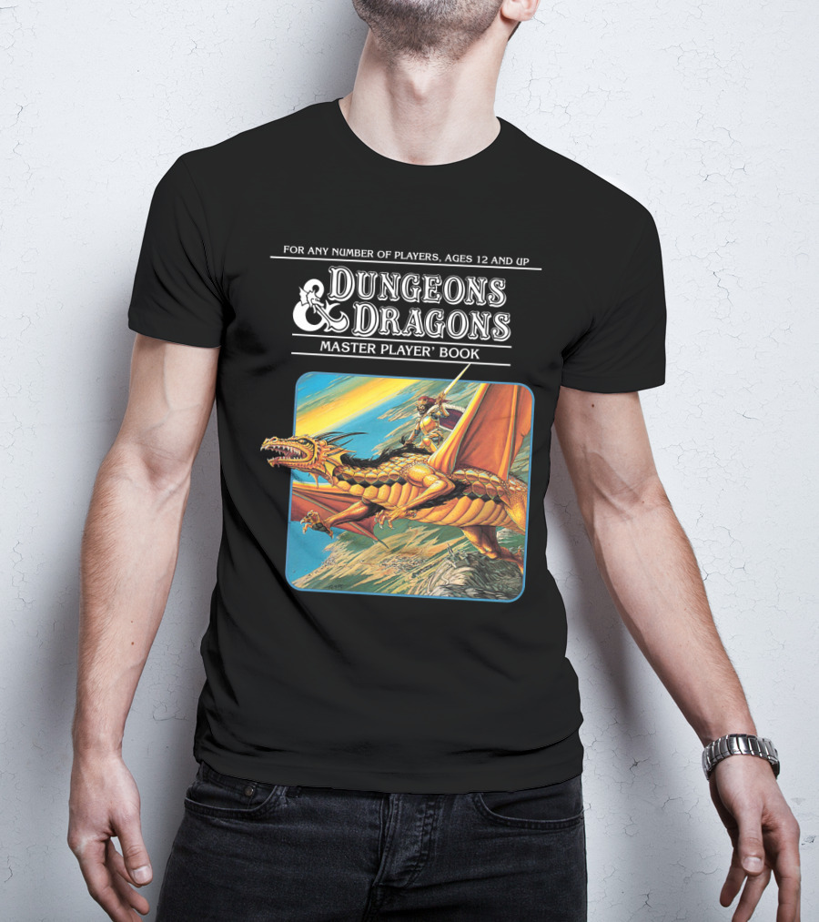 Dungeons And Dragons Master Player Book Vintage Dragon Rider Adventure T-Shirt