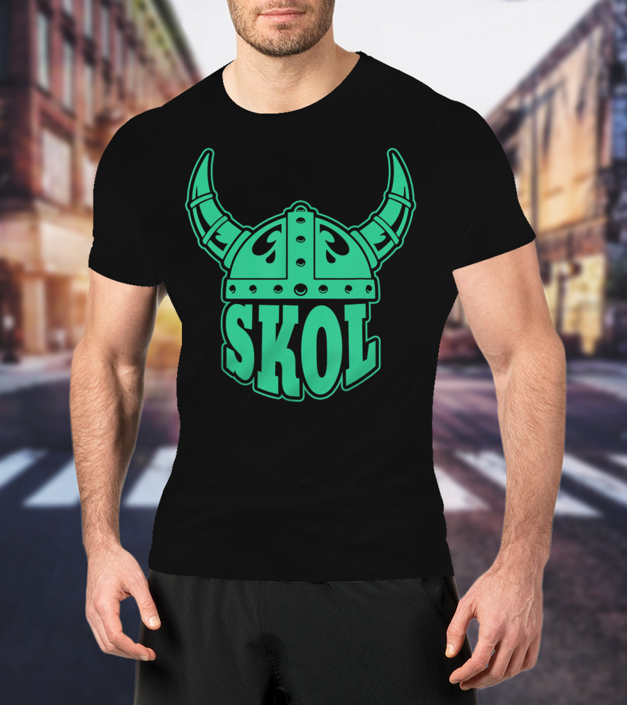 Skol Viking Helmet Nordic Symbols Vikings T-Shirt