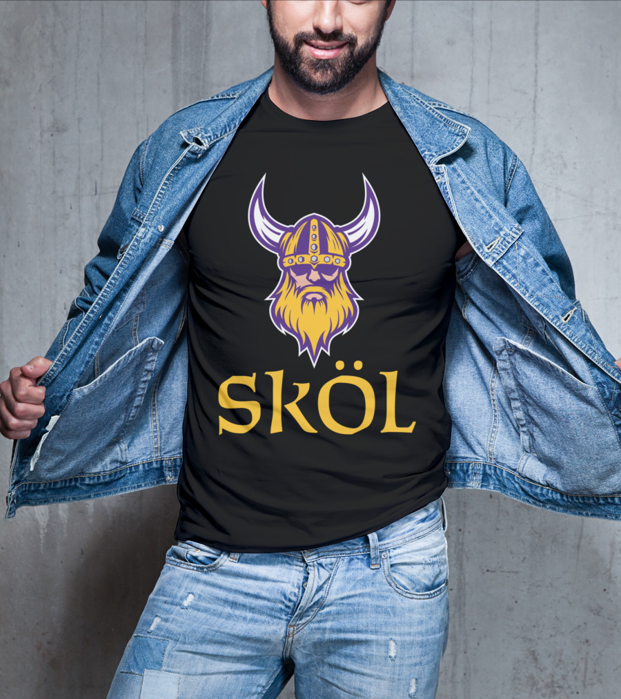 SKOL Viking Scandinavia Nordic Warrior Helmet With Horns T-Shirt