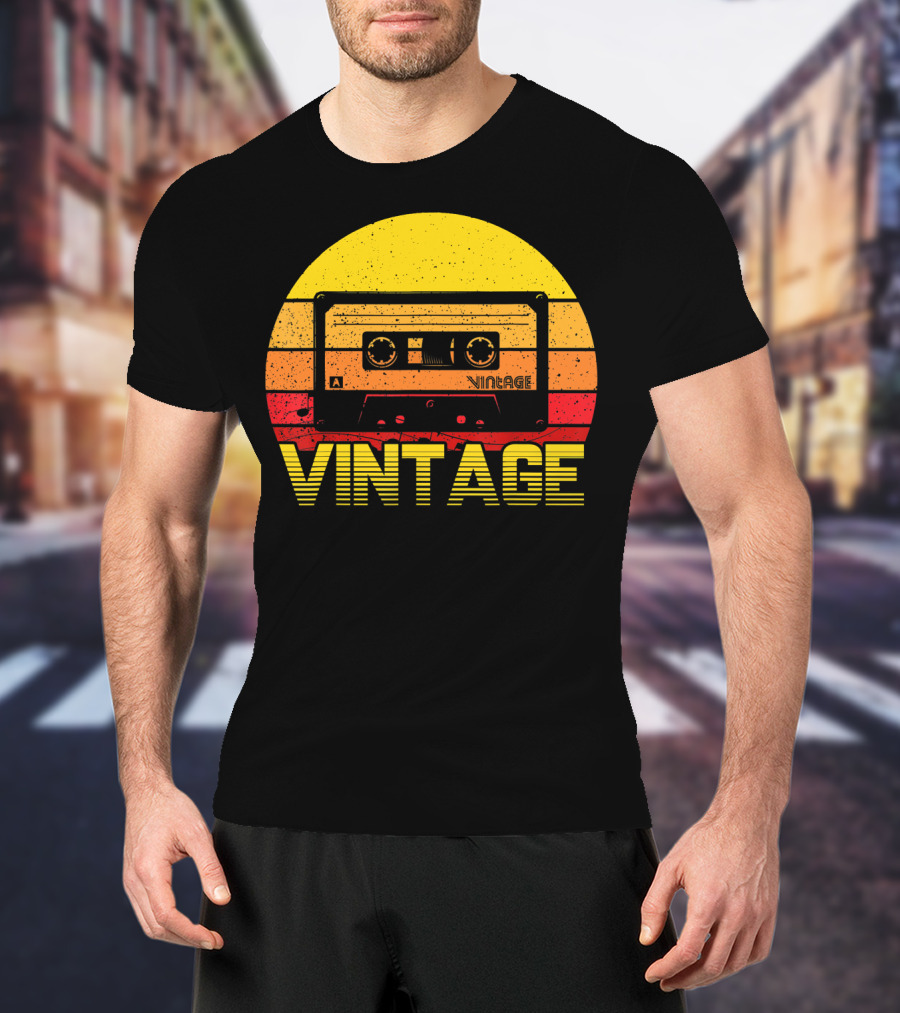 Vintage Cassette Tape Sunset Retro T-Shirt