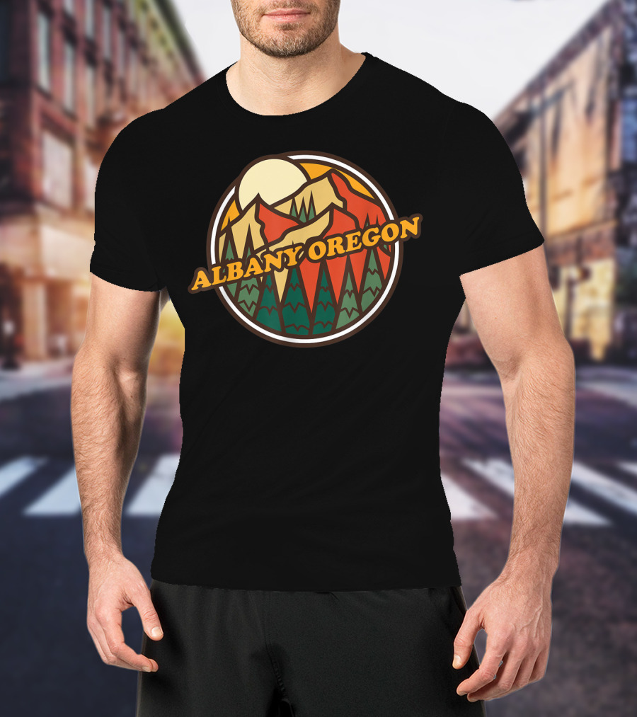 Albany Oregon Vintage Mountain Hiking Adventure T-Shirt