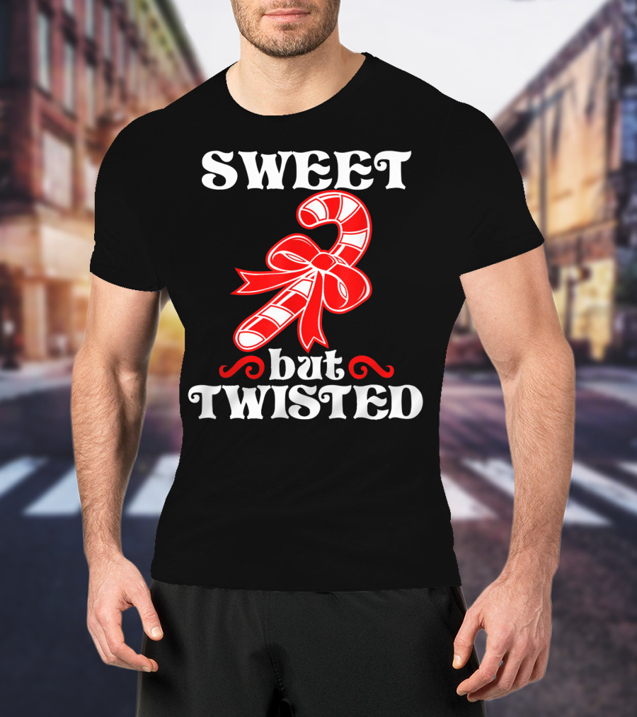 Sweet But Twisted Candy Cane Bow T-Shirt