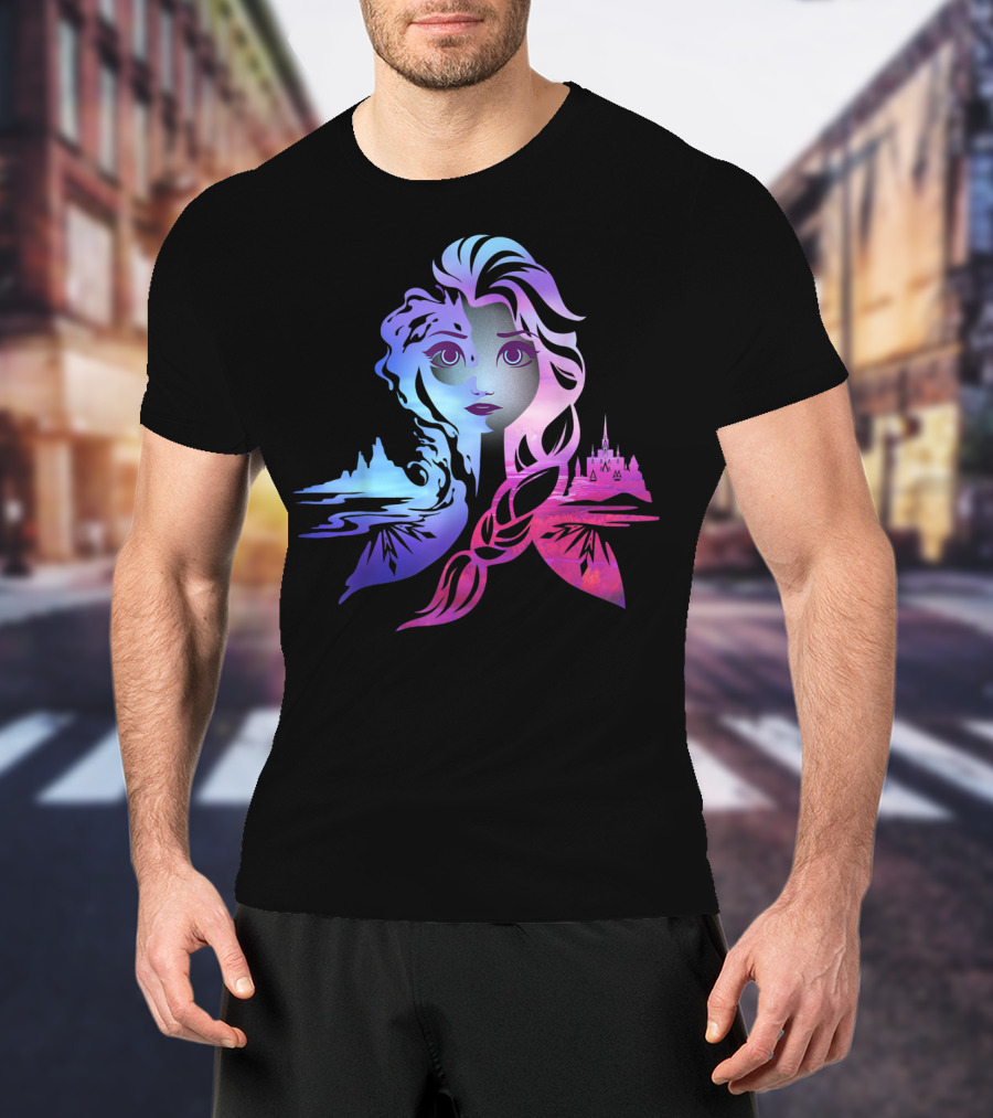 Gradient Frozen Princess Castle T-Shirt