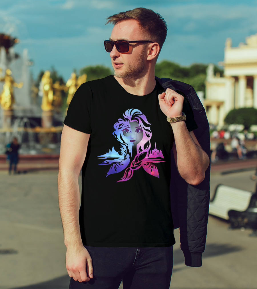 Gradient Frozen Princess Castle T-Shirt