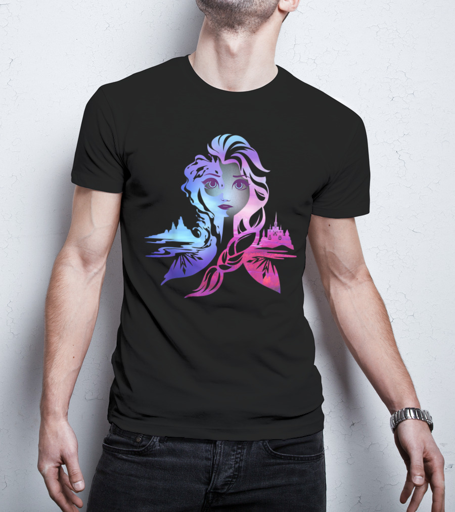Gradient Frozen Princess Castle T-Shirt