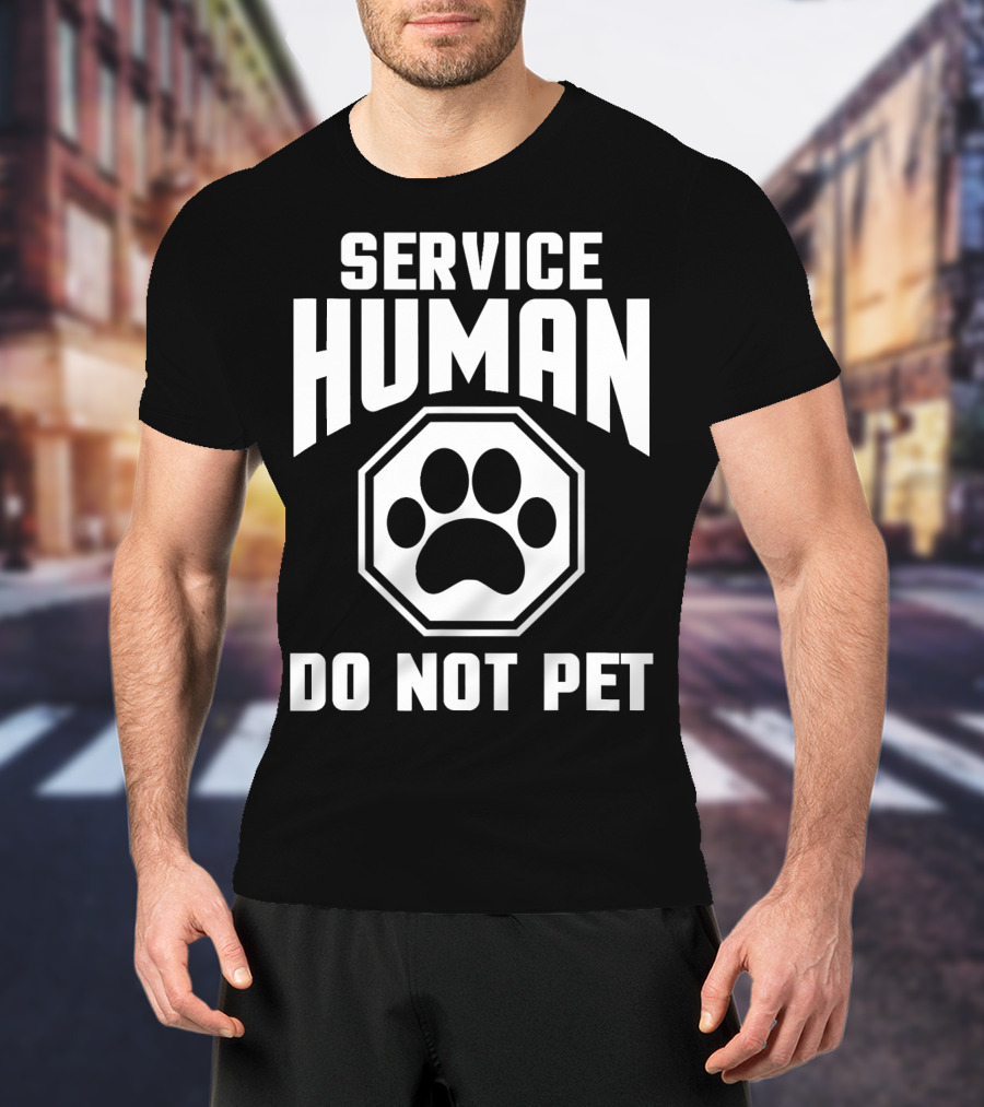 Service Human Do Not Pet Paw Prints T-Shirt