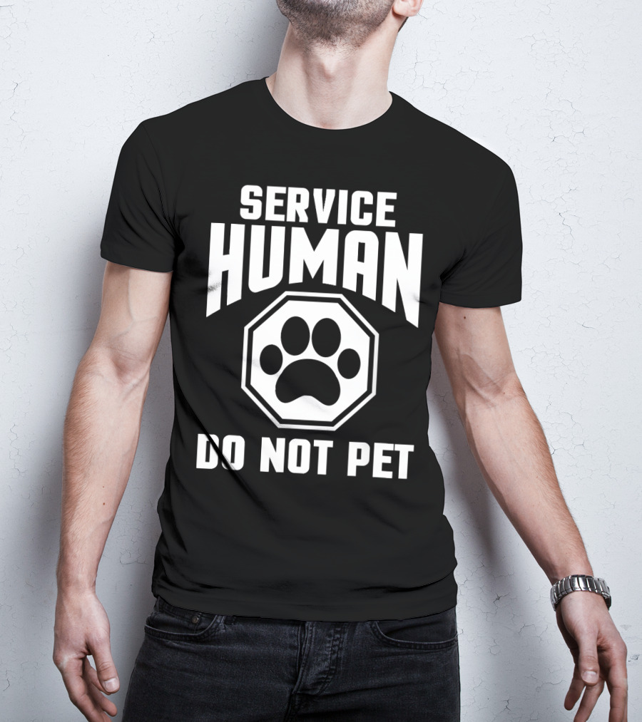 Service Human Do Not Pet Paw Prints T-Shirt