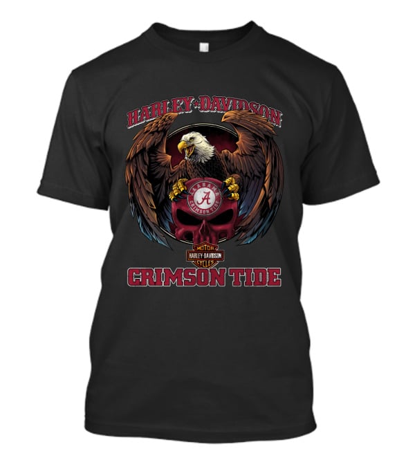 Harley Davidson Alabama Crimson Tide Motor Cycles Eagle T-Shirt